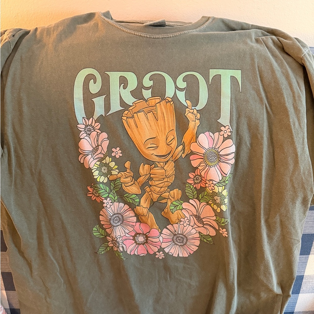 Groot Graphic Tee with Floral Design